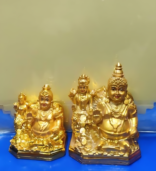 Gold Plated Kubera Lakshmi Idol Set