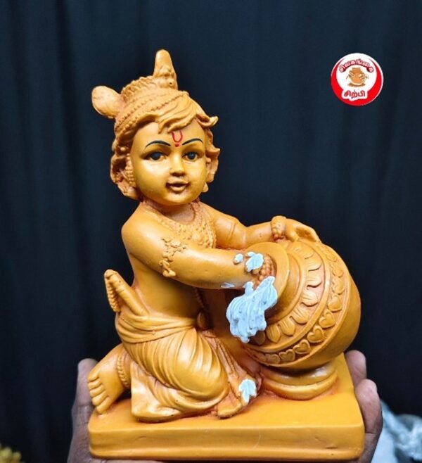 Cute Baby Krishna Idol with Butter Pot